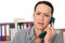 Woman has a disagreeable phone call