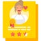 Woman has good customer review vector icon