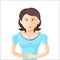 Woman have an abdominal pain. Character in Flat style