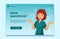 Woman have questions. Questioning female person, confused and thinking question. FAQ landing page cartoon vector