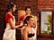 Woman having ayurveda spa treatment.