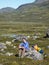 Woman having a break from hiking