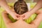 Woman having neck and shoulder massage in spa center