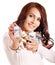 Woman having pills and tablets.