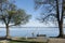 Woman having a rest at Starnberg lake