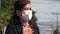 Woman Having Trouble Breathing With Facemask