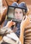 Woman having video call with friend on digital tablet