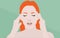 Woman with headache flat illustration