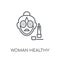 Woman Healthy Treatment linear icon. Modern outline Woman Health