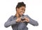 Woman and heart sign