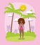 Woman hello summer holiday design