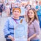 A woman and her daughter with a portrait in the action `Immortal regiment`