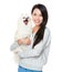 Woman with her happy doggy