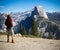 Woman Hiker admires Half Dome in Yosemite National Park