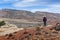 Woman Hiker at American Southwest Overlook.