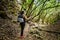 Woman hiker cultural park la zarza