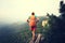 Woman hiker hiking on great wall