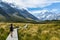 Woman hiker hiking on Valley Track