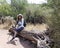 A Woman Hiker Rests in Spur Cross Ranch Conservation Area