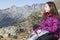 Woman hiker on Swiss alps