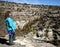 A Woman Hikes in Walnut Canyon