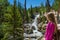 Woman hiking in the Colorado mountains.