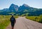 Woman hiking in Italian Alps