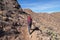 Woman hiking the King Canyon Trail, Arizona.