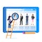 Woman Hold Magnifier Various Occupation Avatar