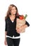 Woman hold shopping paper bag
