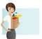 Woman Holding Bag With Healthy Groceries