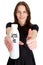 Woman Holding A Bottle Of Lactose Free Milk