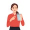Woman holding a glass of water to promote. Suggestions for staying hydrated