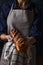 Woman holding homemade poppy seed cake