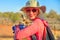 Woman holding kangaroo joey