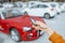 Woman holding keychain at the car parking