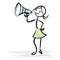 Woman holding a megaphone - Business news or sales concept