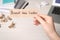 Woman holding paper note with phrase Break Bad Habits over white table, closeup