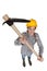 Woman holding pickaxe