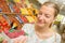 Woman holding punnet raspberries