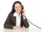 Woman holding a telephone handset