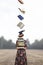 Woman holds a stack of books that take flight free