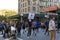 Woman holds up sign of support as runners in Manhattan participate in NYC Marathon