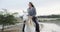 Woman, horse and ranch for horseback riding in texas, countryside and ready with cowboy hat. Fresh air, stable and