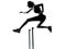 Woman hurdlers hurdling silhouette