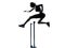 Woman hurdlers hurdling silhouette