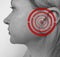 Woman hurts her ear, a symptom miserable   of otitis media