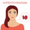 Woman with hyper thyroid