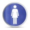 Woman icon prime blue round button vector illustration design silver frame push button