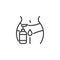 Woman intimate hygiene product line icon